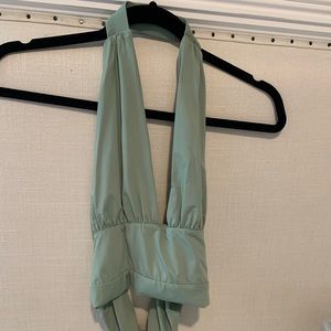 stretchy halter with low cut back